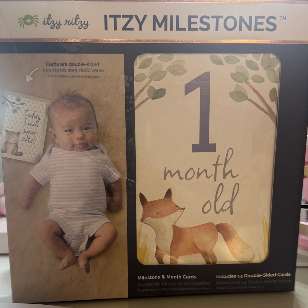 Itzy Ritzy Milestone Cards - Brown and Green